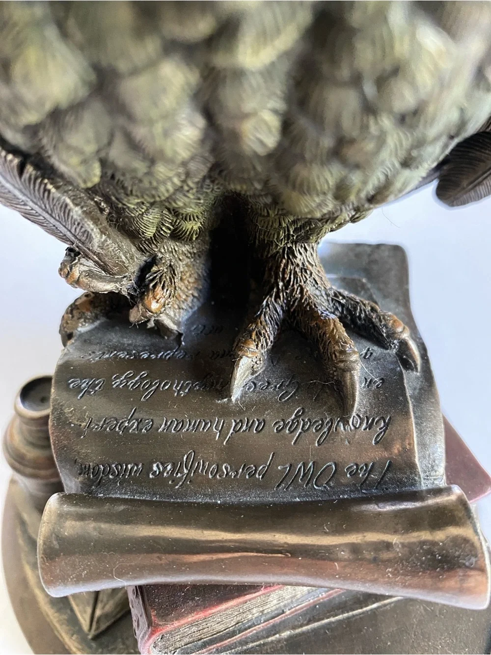 Veroneses Design Wisdom Owl on Books Statue with Bronze Effect Finish.